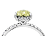 White gold Fancy Yellow Pear Cut Diamond Solitaire Ring with Four-Prong Setting and Pavé Band_43