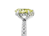 White gold Fancy Yellow Pear Cut Diamond Solitaire Ring with Four-Prong Setting and Pavé Band_44