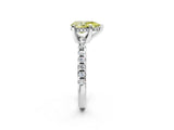 White gold Fancy Yellow Pear Cut Diamond Solitaire Ring with Pavé Band and Four-Prong Setting_54