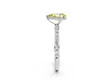 White gold Fancy Yellow Pear Cut Diamond Solitaire Ring with Pavé Band and Hidden Halo_34