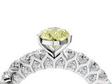 White gold Fancy Yellow Pear Cut Diamond Solitaire Ring with Shared Prong Pavé Band and Four-Prong Setting_65