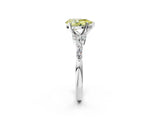 White gold Fancy Yellow Pear Cut Diamond Solitaire Ring with Side Stones and Four-Prong Setting_75