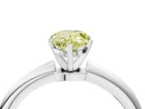 White gold Fancy Yellow Pear Cut Diamond Solitaire Ring with Six-Prong Setting and Classic Band_279
