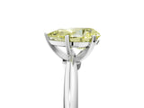 White gold Fancy Yellow Pear Cut Diamond Solitaire Ring with Six-Prong Setting and Classic Band_286