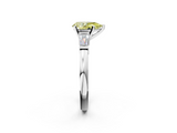 White gold Fancy Yellow Pear  Cut Diamond Solitaire Ring with Tapered Baguette Accents and Four-Prong Setting_61