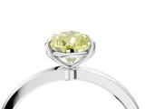 White gold Fancy Yellow Pear Cut Diamond Solitaire Ring with Thin Band and Prong Setting_41