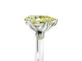 White gold Fancy Yellow Pear Cut Diamond Solitaire Ring with Thin Band and Prong Setting_42