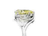 White gold Fancy Yellow Pear Cut Diamond Solitaire Ring with Twist Band and Four-Prong Setting_146