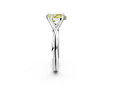 White gold Fancy Yellow Pear Cut Diamond Solitaire Twist Band Prong Setting Ring_68