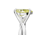 White gold Fancy Yellow Pear Cut Diamond Solitaire Twist Band Prong Setting Ring_72