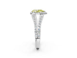 White gold Fancy Yellow Pear Cut Diamond Split Shank Halo Ring with Four-Prong Setting_71