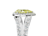 White gold Fancy Yellow Pear Cut Diamond Split Shank Halo Ring with Four-Prong Setting_74