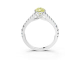 White gold Fancy Yellow Pear Cut Diamond Split Shank Pavé Engagement Ring with Four-Prong Setting_90