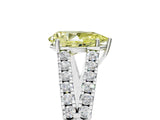 White gold Fancy Yellow Pear Cut Diamond Split Shank Pavé Engagement Ring with Four-Prong Setting_92
