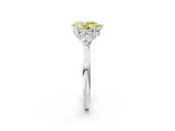 White gold Fancy Yellow Pear Cut Diamond Three-Stone Ring with Pear  Side Stones and Prong Setting_151