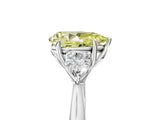 White gold Fancy Yellow Pear Cut Diamond Three-Stone Ring with Pear  Side Stones and Prong Setting_154