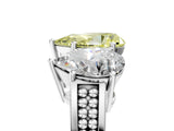 White gold Fancy Yellow Pear Cut Diamond Three-Stone Ring with Prong Setting and Textured Band_29