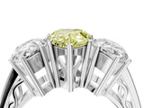 White gold Fancy Yellow Pear Cut Diamond Three-Stone Ring with Prong Setting and Textured Band_36