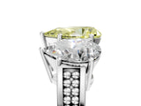 White gold Fancy Yellow Pear Cut Diamond Three-Stone Ring with Prong Setting and Textured Band_41