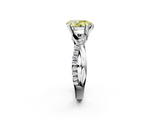 White gold Fancy Yellow Pear  Cut Diamond Twist Band Solitaire with Prong Setting_57