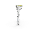 White gold Fancy Yellow Pear  Cut Diamond Twisted Band Engagement Ring with Prong Setting_5
