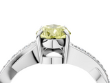 White gold Fancy Yellow Pear  Cut Diamond Twisted Band Engagement Ring with Prong Setting_7