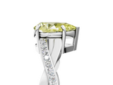 White gold Fancy Yellow Pear  Cut Diamond Twisted Band Engagement Ring with Prong Setting_8