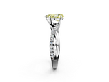 White gold Fancy Yellow Pear  Cut Diamond Twisted Band with Pavé Setting and Four-Prong Setting_46