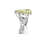 White gold Fancy Yellow Pear  Cut Diamond Twisted Band with Pavé Setting and Four-Prong Setting_49
