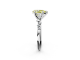 White gold Fancy Yellow Pear  Cut Diamond Vine Band with Four-Prong Setting_56