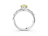 White gold Fancy Yellow Pear  Cut Diamond Vine Band with Four-Prong Setting_57