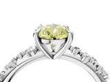 White gold Fancy Yellow Pear  Cut Diamond Vine Band with Four-Prong Setting_58