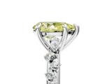 White gold Fancy Yellow Pear  Cut Diamond Vine Band with Four-Prong Setting_59