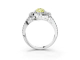 White gold Fancy Yellow Pear  Cut Double Halo Diamond Engagement Ring with Pave Band and Four-Prong Setting_57