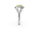 White gold Fancy Yellow Pear  Cut Double Halo Split Shank Diamond Ring with Prong Setting_52