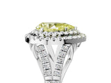 White gold Fancy Yellow Pear  Cut Double Halo Split Shank Diamond Ring with Prong Setting_55