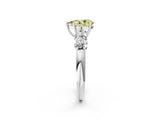 White gold Fancy Yellow Pear  Cut Five-Stone Prong Set Diamond Ring with Classic Band_34