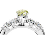White gold Fancy Yellow Pear  Cut Five-Stone Prong Set Diamond Ring with Classic Band_36