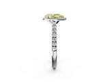 White gold Fancy Yellow Pear  Cut Halo Diamond Engagement Ring with Pave Band and Four-Prong Setting_30