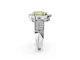 White gold Fancy Yellow Pear Cut Halo Diamond Engagement Ring with Pave Split Shank and Four-Prong Setting_14