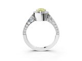 White gold Fancy Yellow Pear Cut Halo Diamond Engagement Ring with Split Shank Band and Four-Prong Setting_15