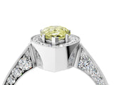 White gold Fancy Yellow Pear Cut Halo Diamond Engagement Ring with Split Shank Band and Four-Prong Setting_16