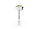 White gold Fancy Yellow Pear Cut Halo Diamond Engagement Ring with Split Shank Band and Four-Prong Setting_2