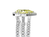 White gold Fancy Yellow Pear  Cut Halo Diamond Engagement Ring with Split Shank and Four-Prong Setting_25