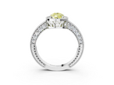 White gold Fancy Yellow Pear  Cut Halo Diamond Pave Band Ring with Four-Prong Setting_48