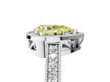 White gold Fancy Yellow Pear  Cut Halo Diamond Pave Band Ring with Four-Prong Setting_50