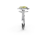 White gold Fancy Yellow Pear  Cut Halo Diamond Pave Band with Four-Prong Setting_39