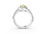 White gold Fancy Yellow Pear  Cut Halo Diamond Pave Band with Four-Prong Setting_40