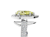 White gold Fancy Yellow Pear  Cut Halo Diamond Pave Band with Four-Prong Setting_42