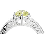 White gold Fancy Yellow Pear  Cut Halo Diamond Ring with Channel Set Band and Four-Prong Setting_36